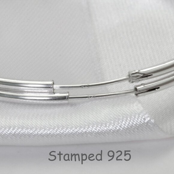 Silver HOOP Earrings 80mm, Large Sterling 925 Lightweight Hoops, Hypo Allergenic - Picture 5 of 5